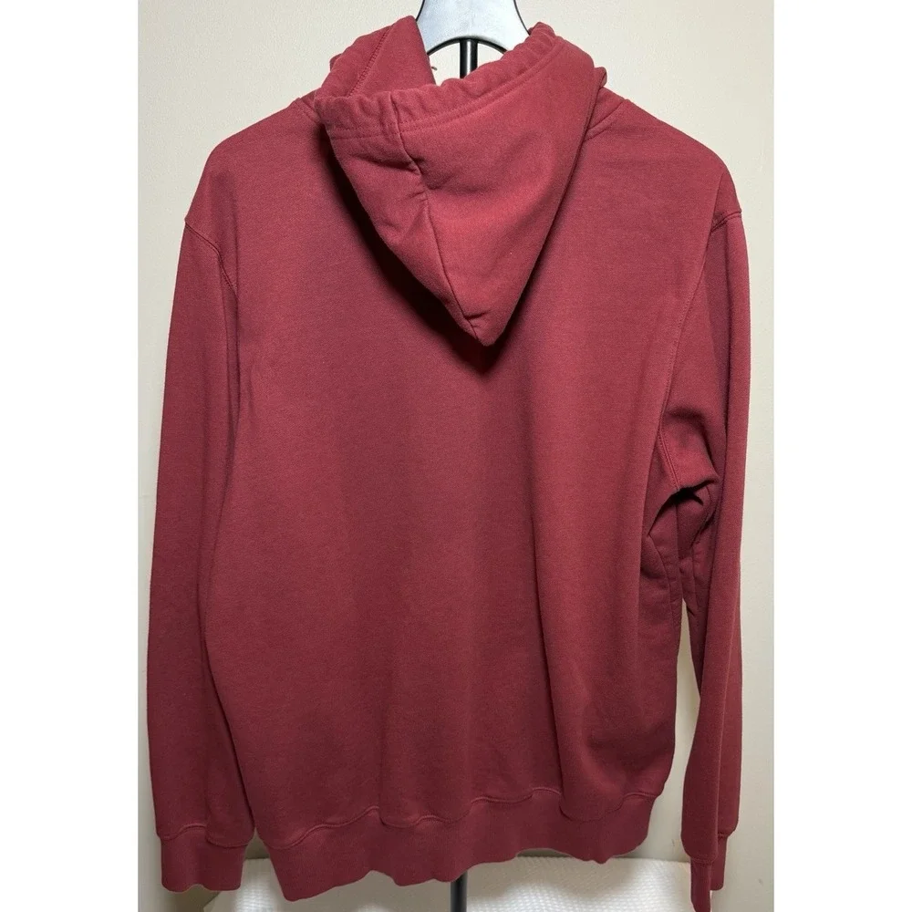 The North Face Men's Pullover Fleece Hoodie Red Logo Graphic Pocket Size XL